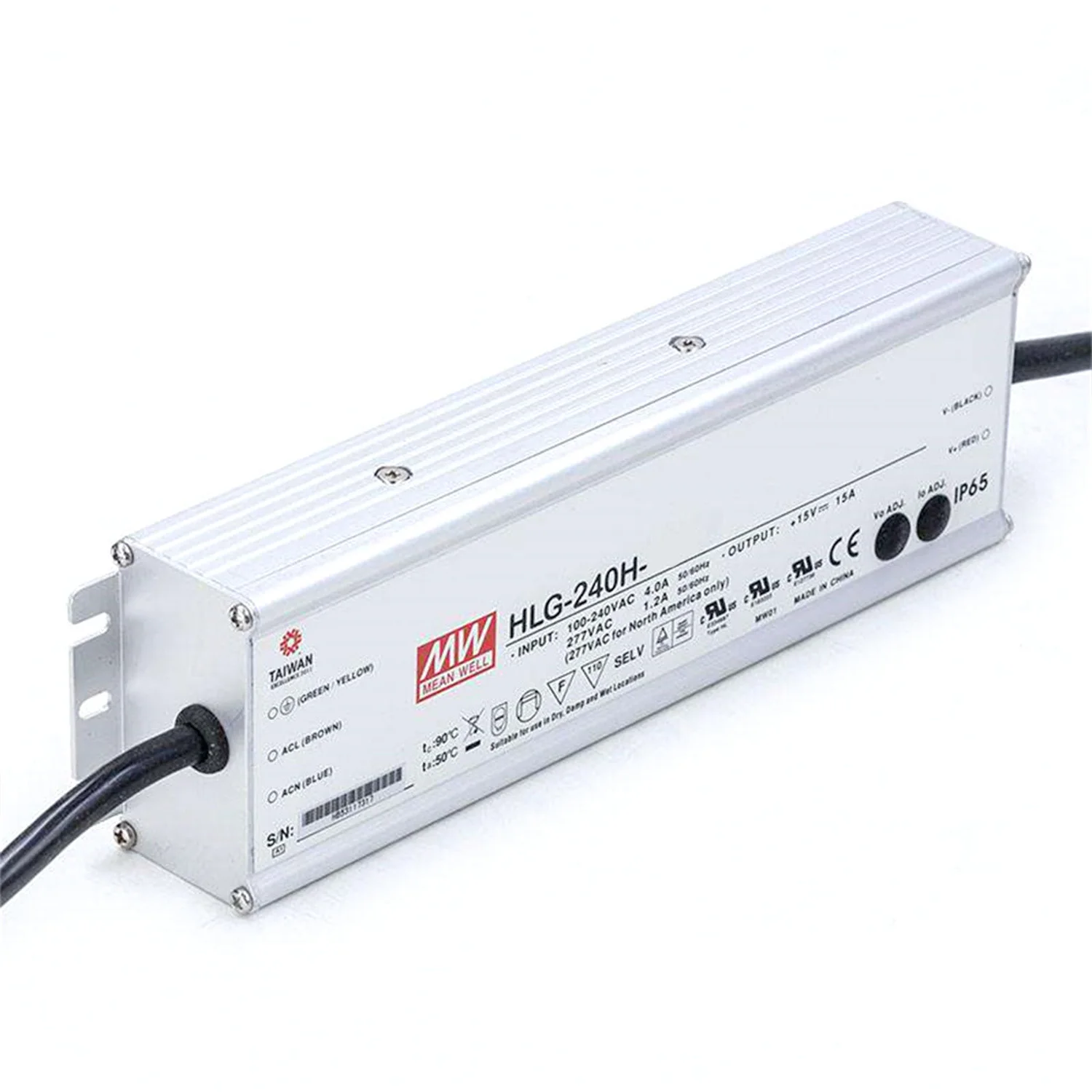 HLG-240H-30A Adjustable LED Driver 240W 30V 8A 92.5% Efficiency IP65 Versatile Dimming Single for Tailored Lighting