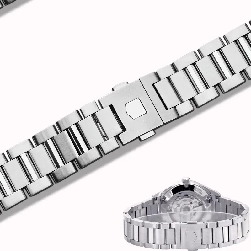 Solid Stainless Steel Strap 22mm Bracelet Watch Strap For Tag Heuer Calera Series Watch Accessories Band Steel Silver