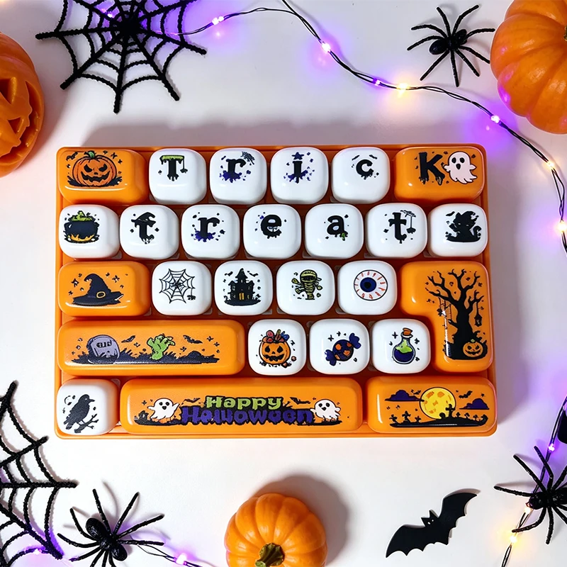 26 Tasten Halloween-Tastatur-Klicker-Schlüsselanhänger, Cartoon-Stressabbau mit Klickgeräusch, Rucksackanhänger, Partygeschenk für Erwachsene – Detail 1