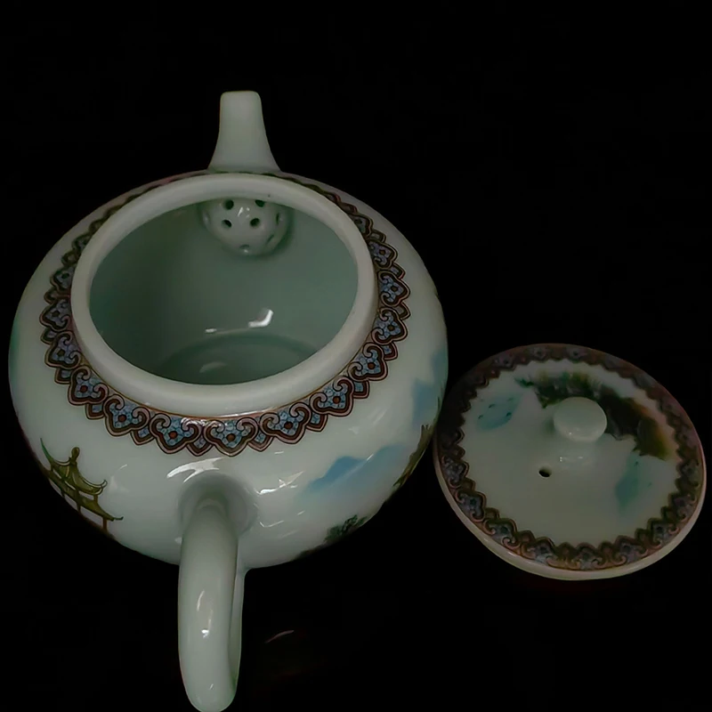 Jingdezhen Porcelain Travel Infuser Tea Pot, Strainer Accessories, Samovar for Jasmine, Oolong Flower, Te Guan Yin Tea