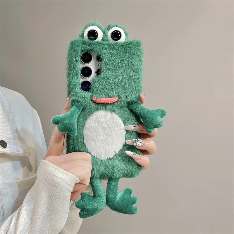 ぬいぐるみカエルのスマホケース、かわいい緑色の動物3Dソフト - Phone Cases Samsung S23 のレビューと価格