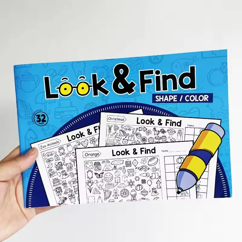 Look And Find Coloring Book For Toddlers - 32 Pages Concentration Enlightenment Kids Early Education Activity Book