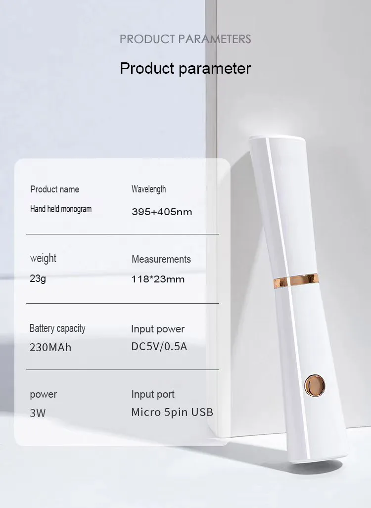 Przenośna mini lampa do paznokci z możliwością ładowania, kabel USB, przenośna lampa UV LED do paznokci z USB.