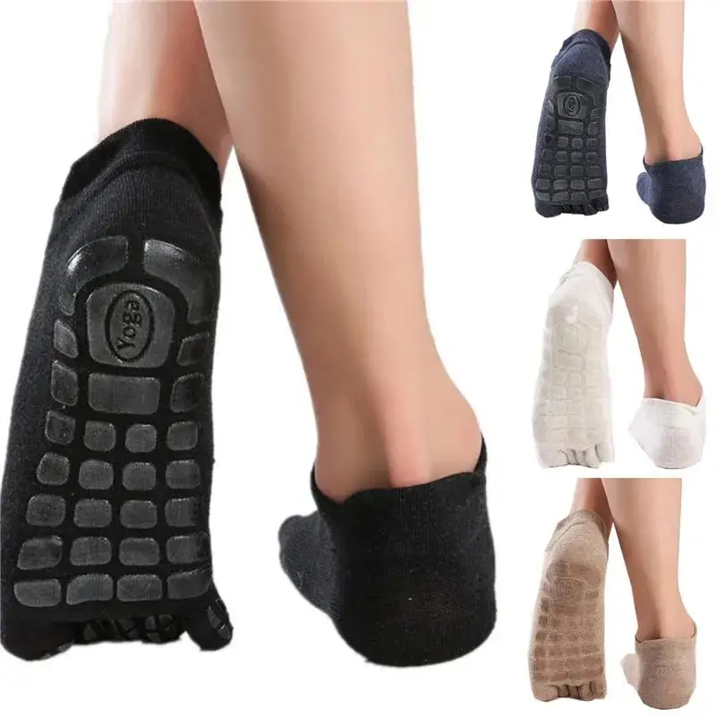 New  Men Winter Thickened Five Fingers Socks Warm Non Slip Grip Fitness Toe Low Calf Slipper Male Floor