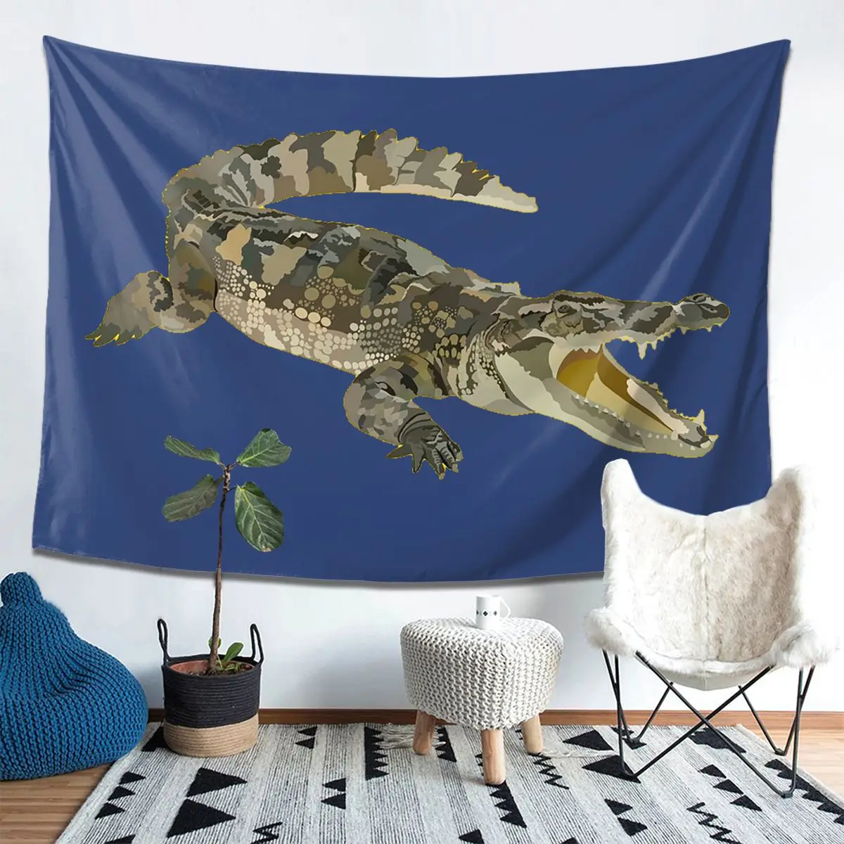 

C Is For Крокодиловый гобелен, украшение, художественные эстетические гобелены для гостиной, спальни, дома, настенная ткань, настенная подвеска