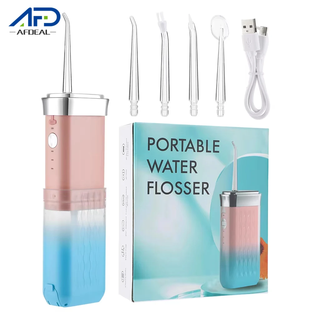 

Portable Electric Oral Irrigator Water Flosser Thread Teeth Pick Mouth Washing Machine 5 Nozzels 3 Modes USB Rechargeable 300ml