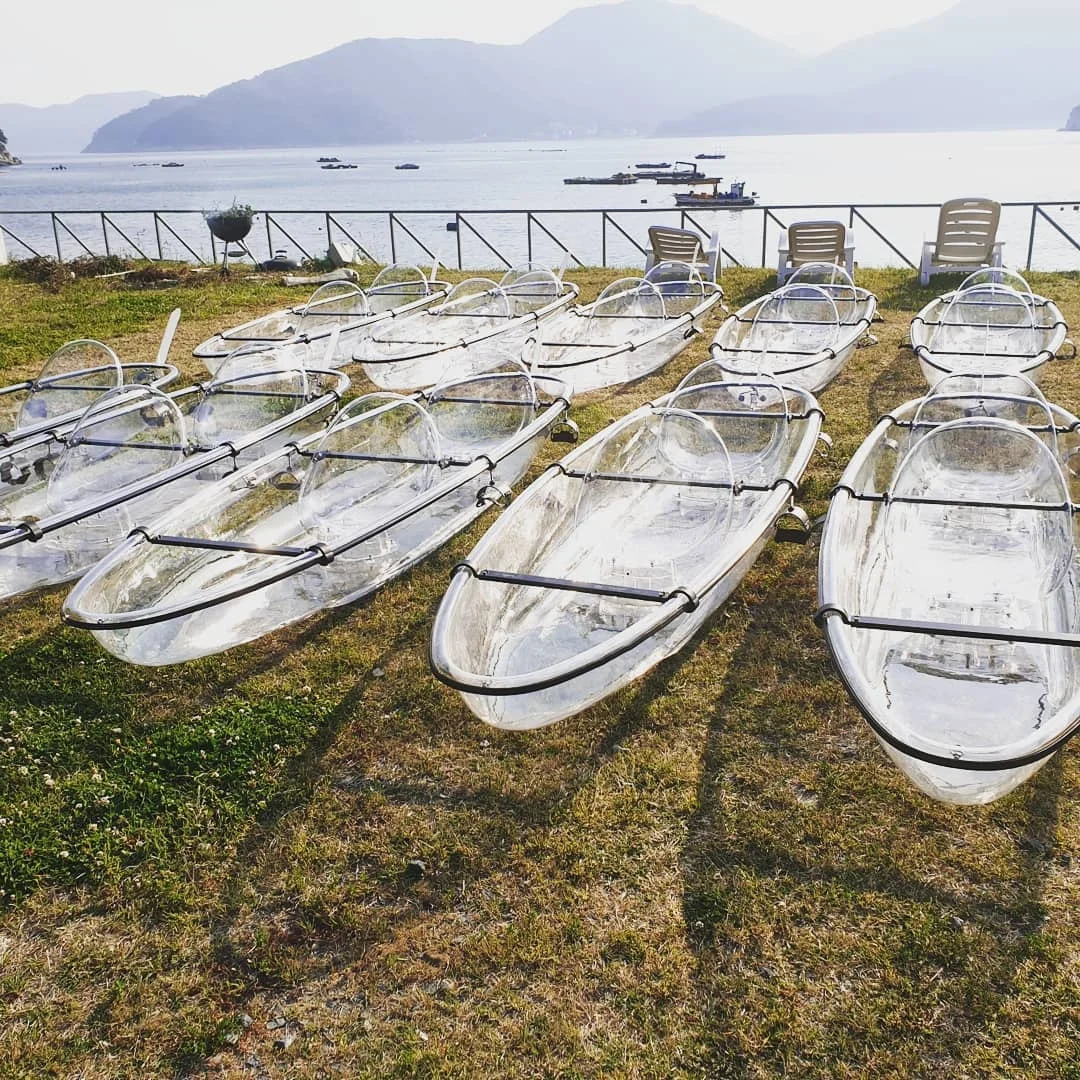Clear Glass Kayak Transparent Boat  Ocean Clear Bottom Double Clear Fishing Canoe 2 Person Kayak
