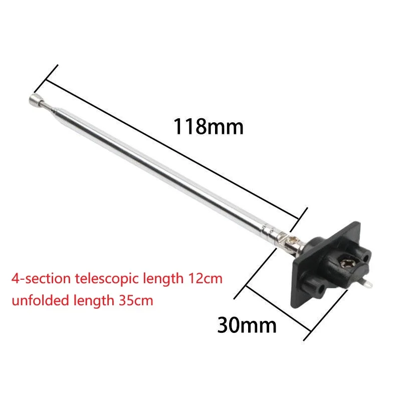 Telescopic Rod Antenna Compatible with For FM Radios Wireless Alarm Systems and Audio Receivers Supporting Up to 700mm Extension