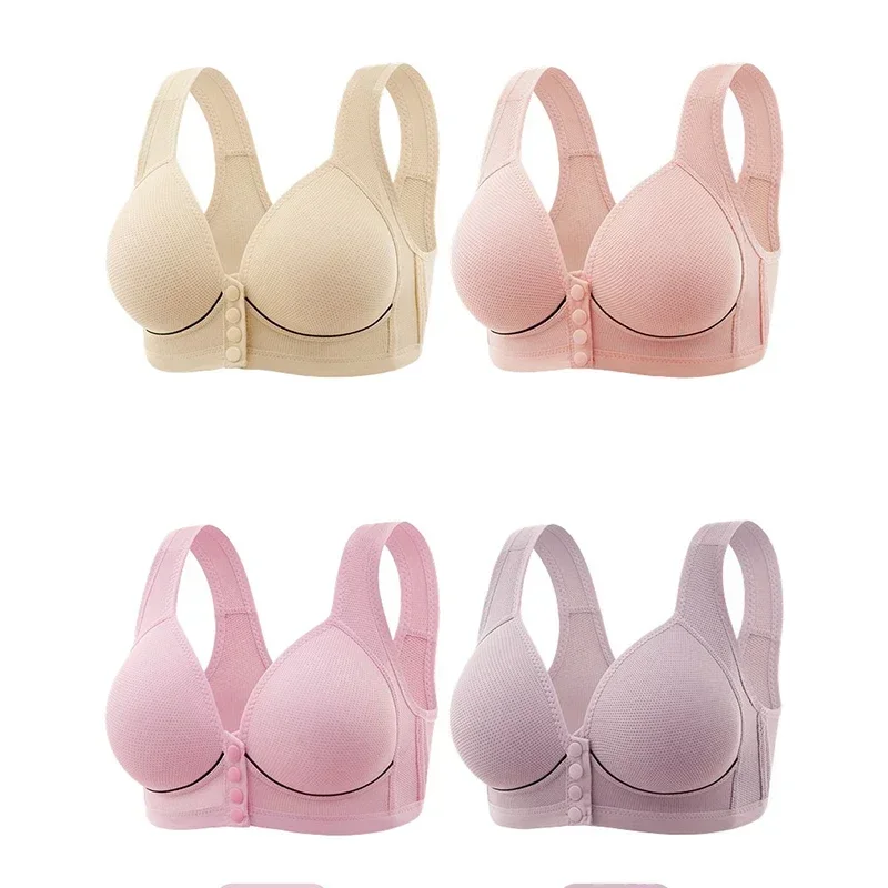 女性用快適スチールリングなしブラジャー、垂れ防止、超薄型、四季対応、シームレス、通気性、フロントオープン下着 1