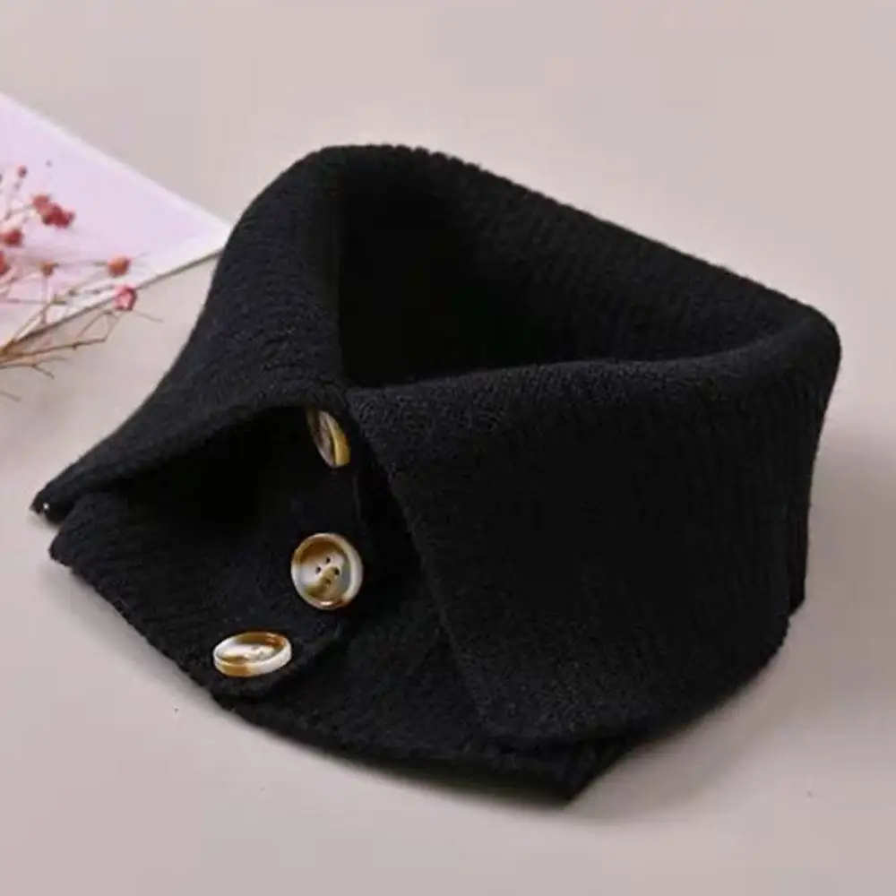 الباردة واقية يندبروف الرقبة الحرس التفاف وهمية طوق أزرار وشاح زر الياقة المدورة الشتاء الحرارية محبوك الدافئة المرأة غطاء الرقبة #6