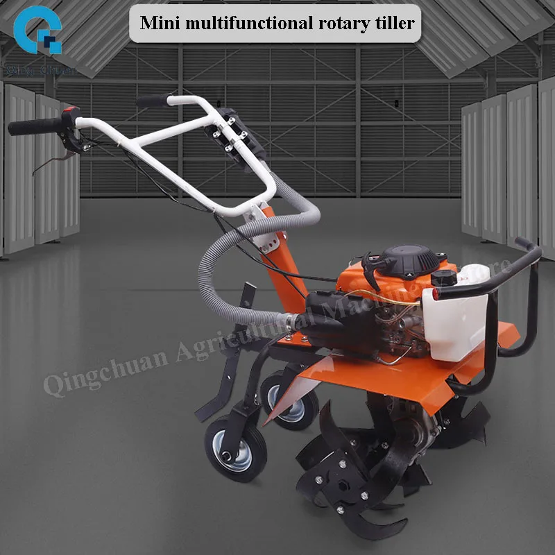 Small Gasoline Micro Cultivator Gasoline Multi-function Minitype Rotary Tiller Machinery Agricultural Garden Tools