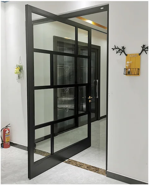 Custom High Quality Aluminum Glass Pivot Door Fashion Indoor Manual Revolving Doors Large Sized Noise Reduction Partition Doors