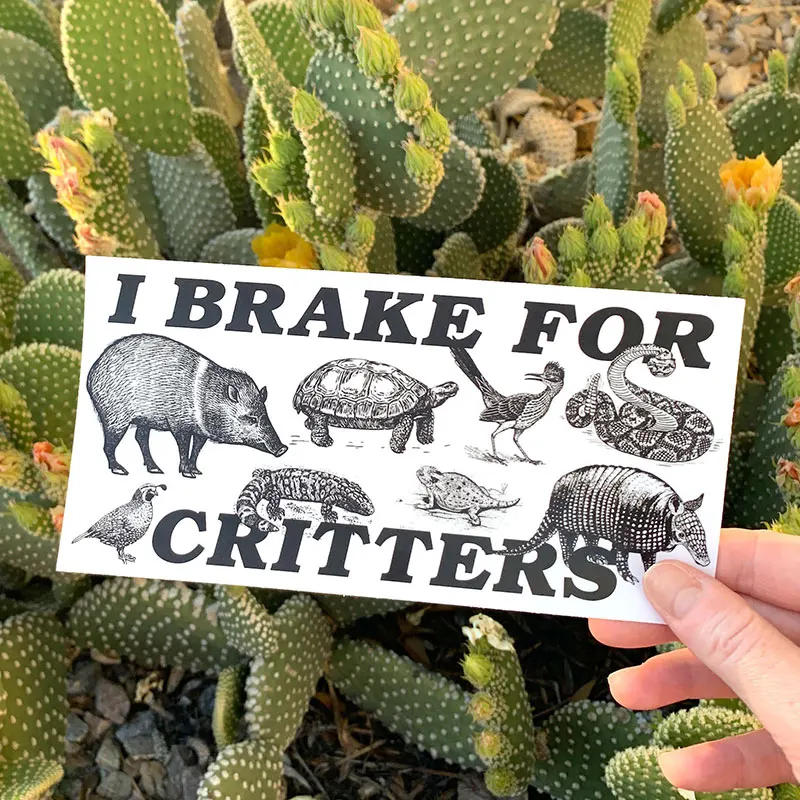 I Brake For Critters Car Sticker Animal Lover Gift Funny Bumper Sticker Car Accessories Decoration Window Vinyl Decals