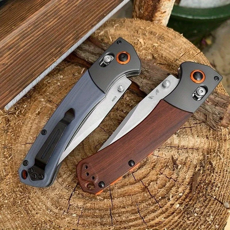 BM 15080 Folding Portable Knife CPM-S30V Blade G10 Cured Wood Handle Multifuctional Camping Survival Hunting Pocket EDC Knife