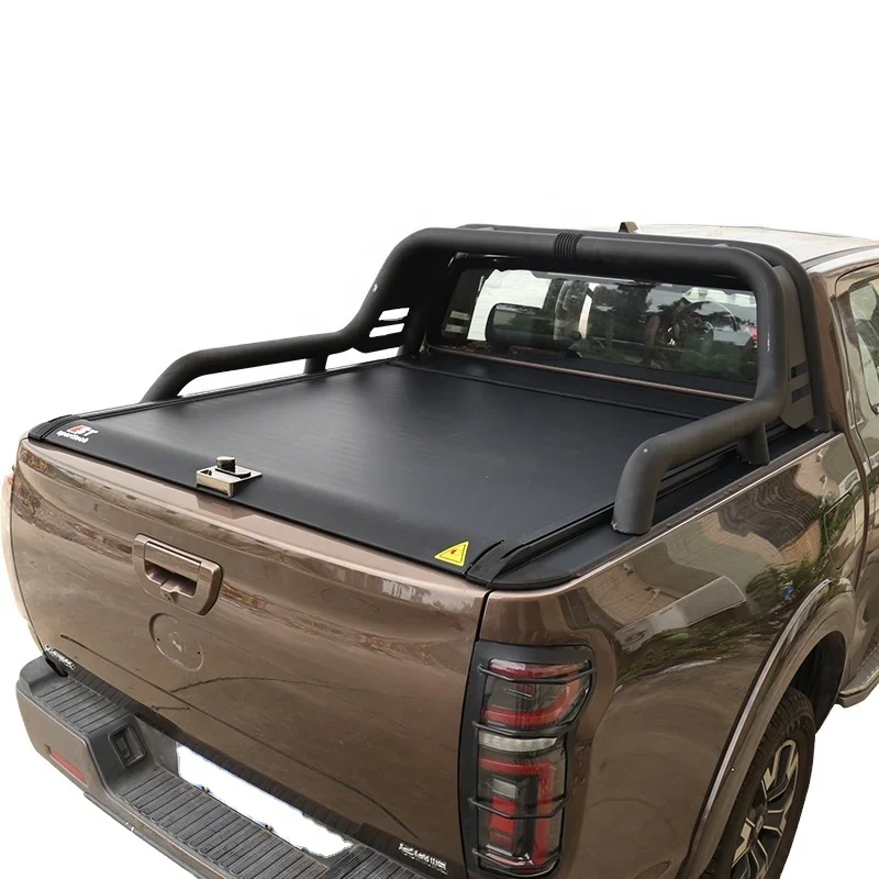 For GWM Poer / Pao / P Series Pickup Accessories Cover Truck Bed Password Roller Lid Tonneau Cover for Carton Box Matte Black