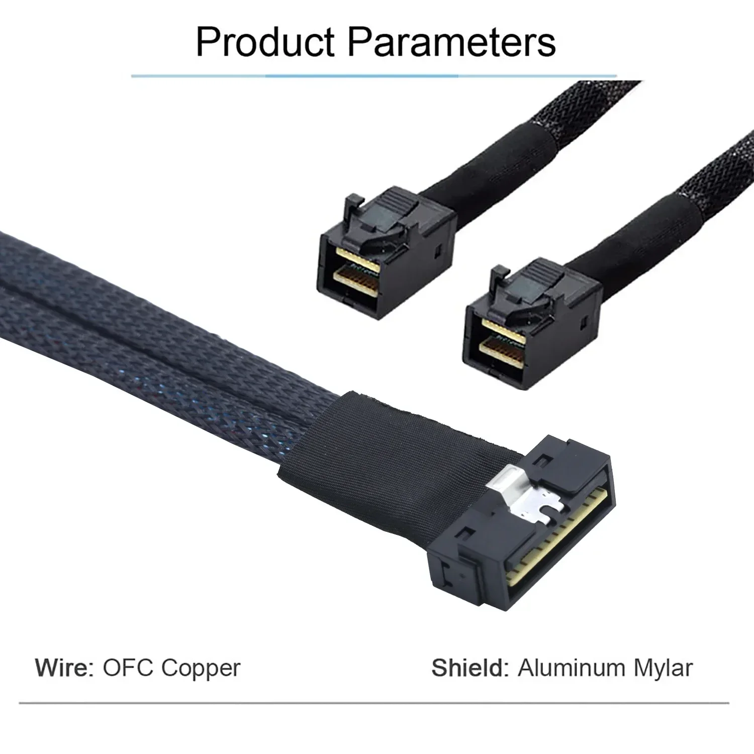 

Кабель Slim SAS LP Low Profile SFF-8654 8i 74Pin на 2 порта SFF-8643