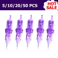 5/10/20/50 Uds agujas profesionales cartuchos de tatuaje delineador redondo 0,3 MM maquillaje permanente delineador de cejas agujas de tatuaje desechables