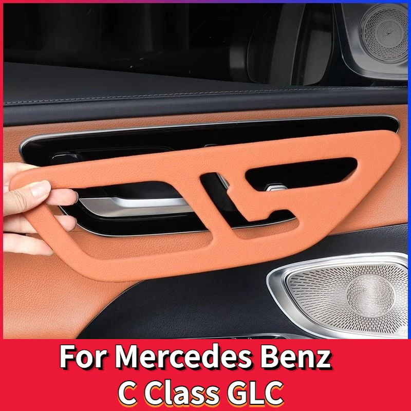 For Mercedes Benz C Class GLC W206 X254 2022-2024 Leather Car Inside Door Panel Cover Trim Sticker Car Accessorie