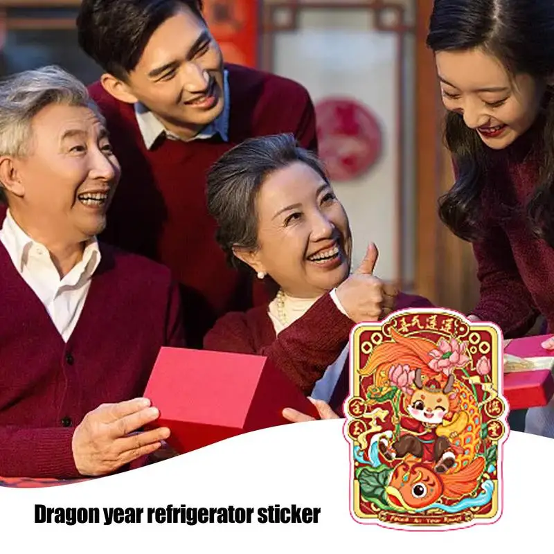 Ímã chinês do refrigerador do estilo para a decoração Home, desenhos animados festivos, bonitos, criativos, ano novo