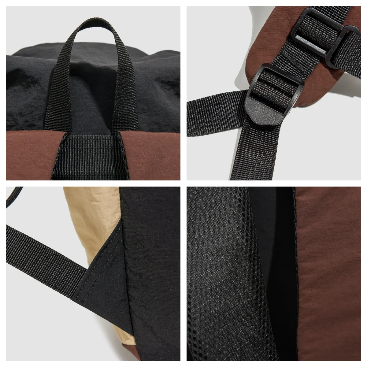 스타일리시한 컬러 블록 대용량 유니섹스 캐주얼 백팩 내구성 있는 나일론 백팩 남녀 공용 학생 백팩