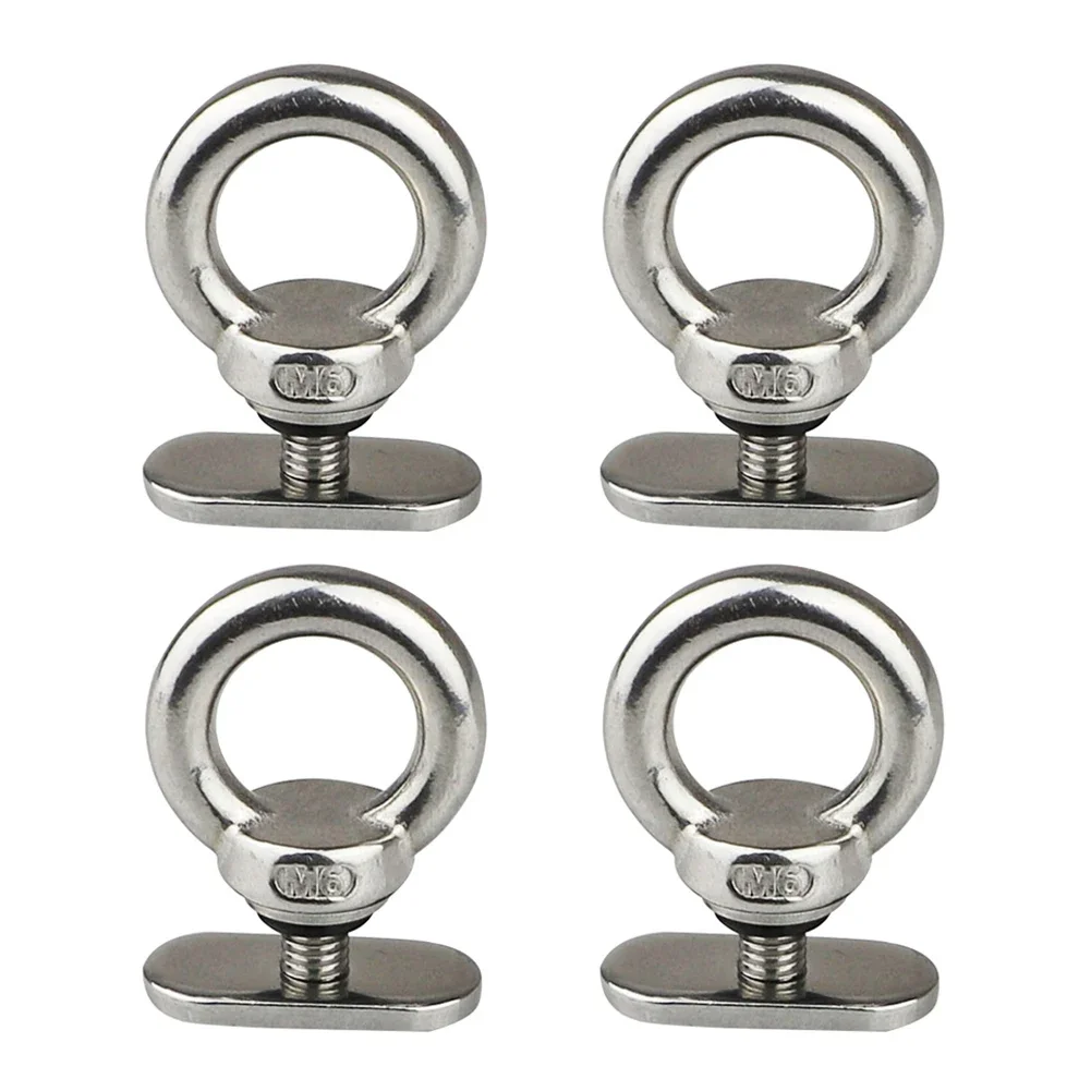 4pcs M6 Lifting Eye Nut Awning Rail Stoppers Kayak Track Mount Tie Down Eyelet For Boat RV Caravan Camper Kayak Accessories