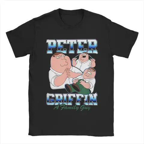 Families Guys Tecknade Peter Griffin T-shirts Fantastiska T-shirts i 100 % bomull Rund hals Kortärmad T-shirt Mönstrade Kläder 8 best sales Family Guy-t-shirt - №2
