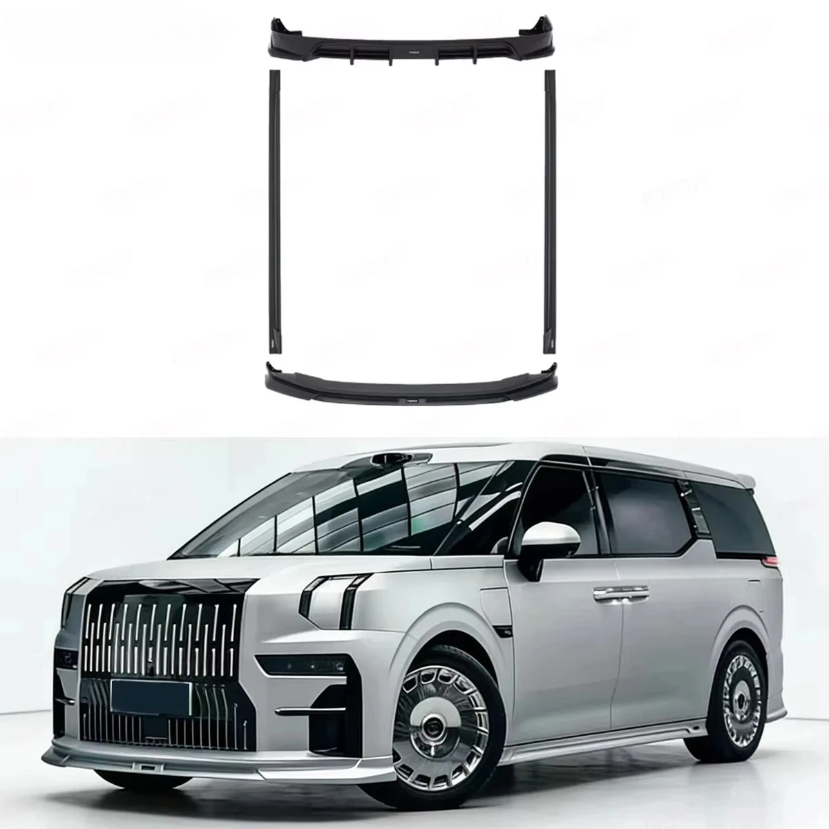 Full Body Kit for Zeekr 009 2022-2026 Front Bumper Lip Side Skirts Rear Diffuser ABS Sports Style Exterior Tuning Accessories