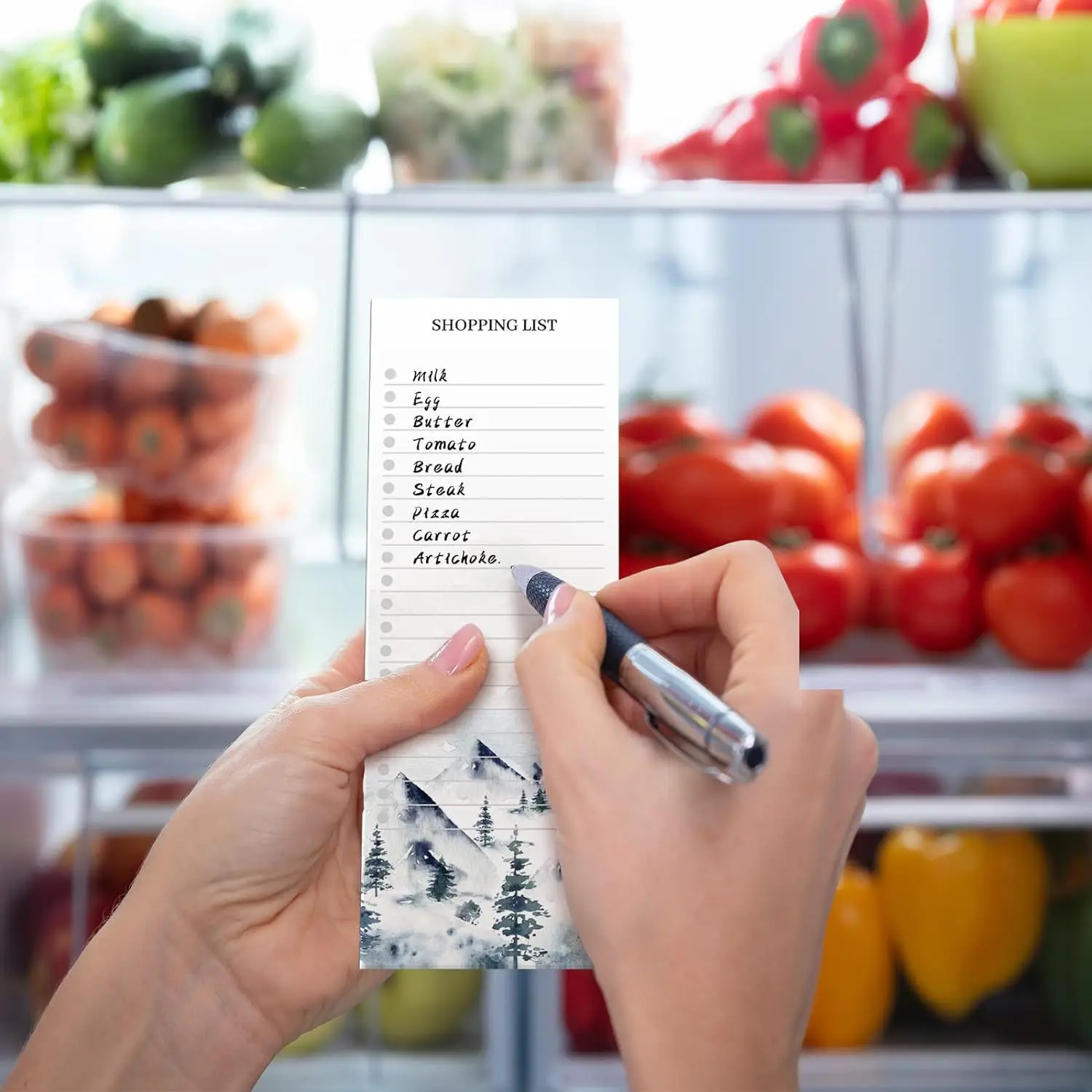 50 Sheet Landscape Series Magnetic Fridge Memo Pad Non-sticky To Do List Planner Shopping List Message Paper Non-sticky Note