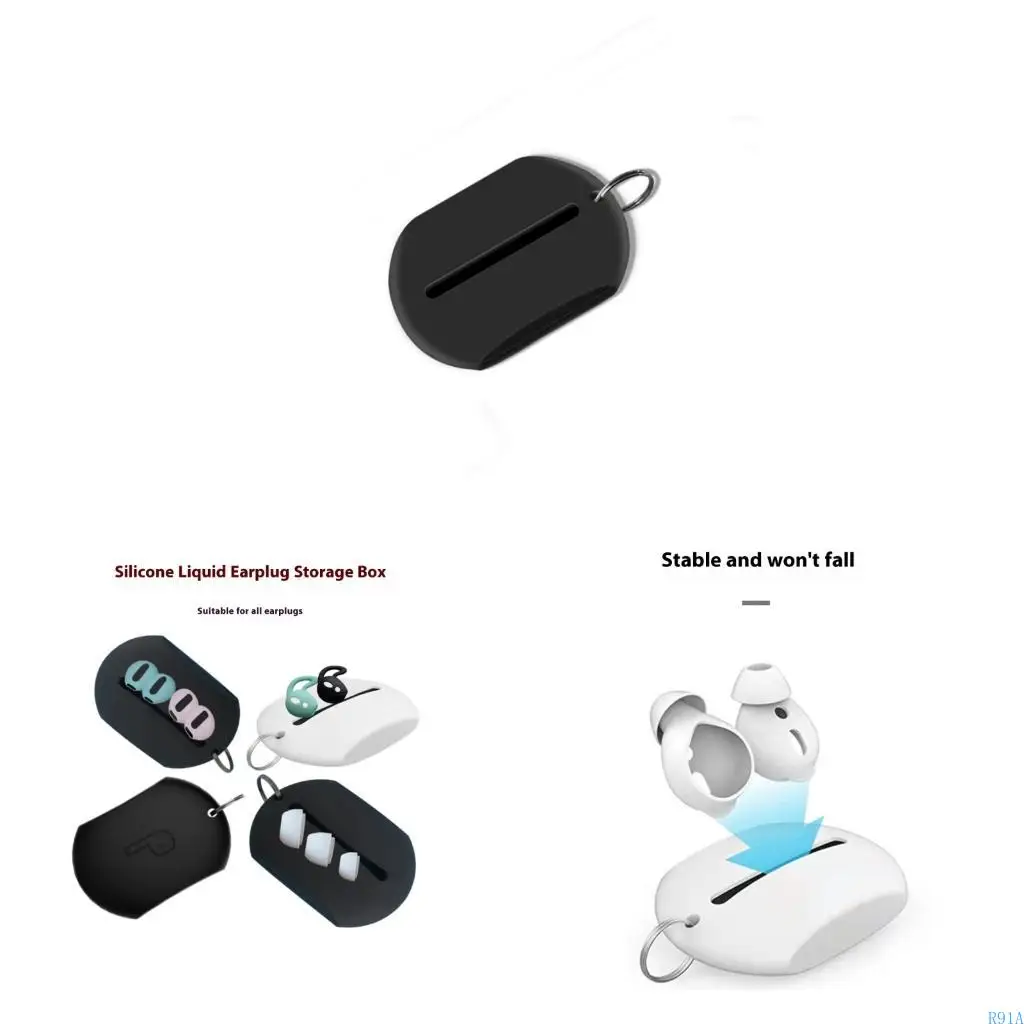 R91A Silicone Earbud Accessories Holder Eartips Carrying Box For Multiple Ear Cushions Secure Shockproof Design