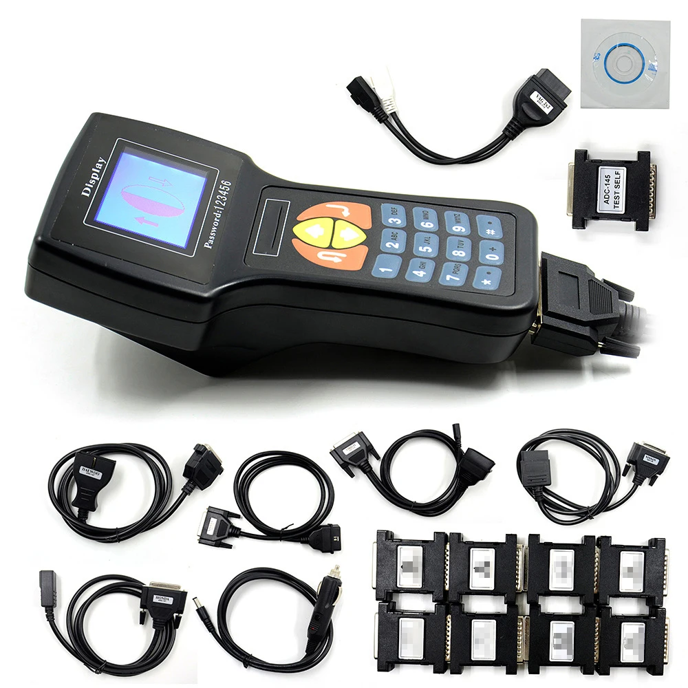 V23.9 T300 Auto Key Programmer Transponder English Spanish Car Key Maker Full Set Key Copy Converter Tool OBD ECU Read Code