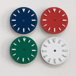 Enameled 28.5mm Watch Dial with Green Luminous Coloured Watch Faces for NH35/ ETA2836/ Japan 8215/ Mingzhu 2813 Movements