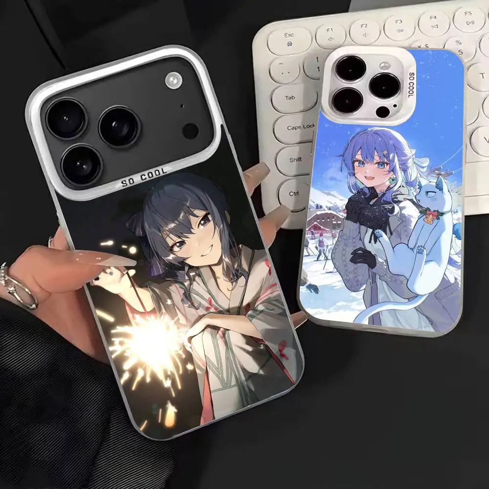

Hoshimachi S-Suisei Cute VTuber Phone Case For iPhone 17,16,15,14,13,12,11,Mini,Pro,E,MAX White Matte Shockproof Cover