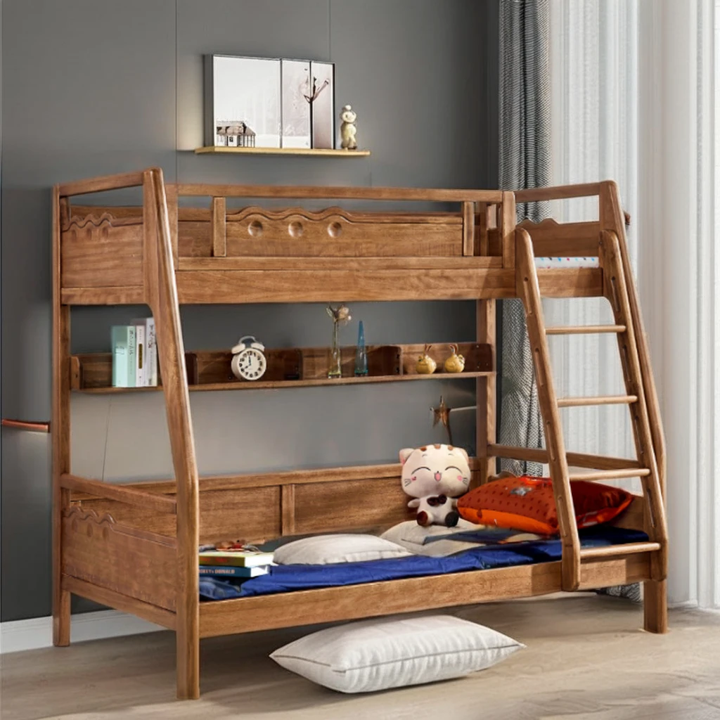 Modern Design Solid Wood Bunk Beds with Storage for Kids  Home School Hotel or Apartment Bedroom Furniture children beds