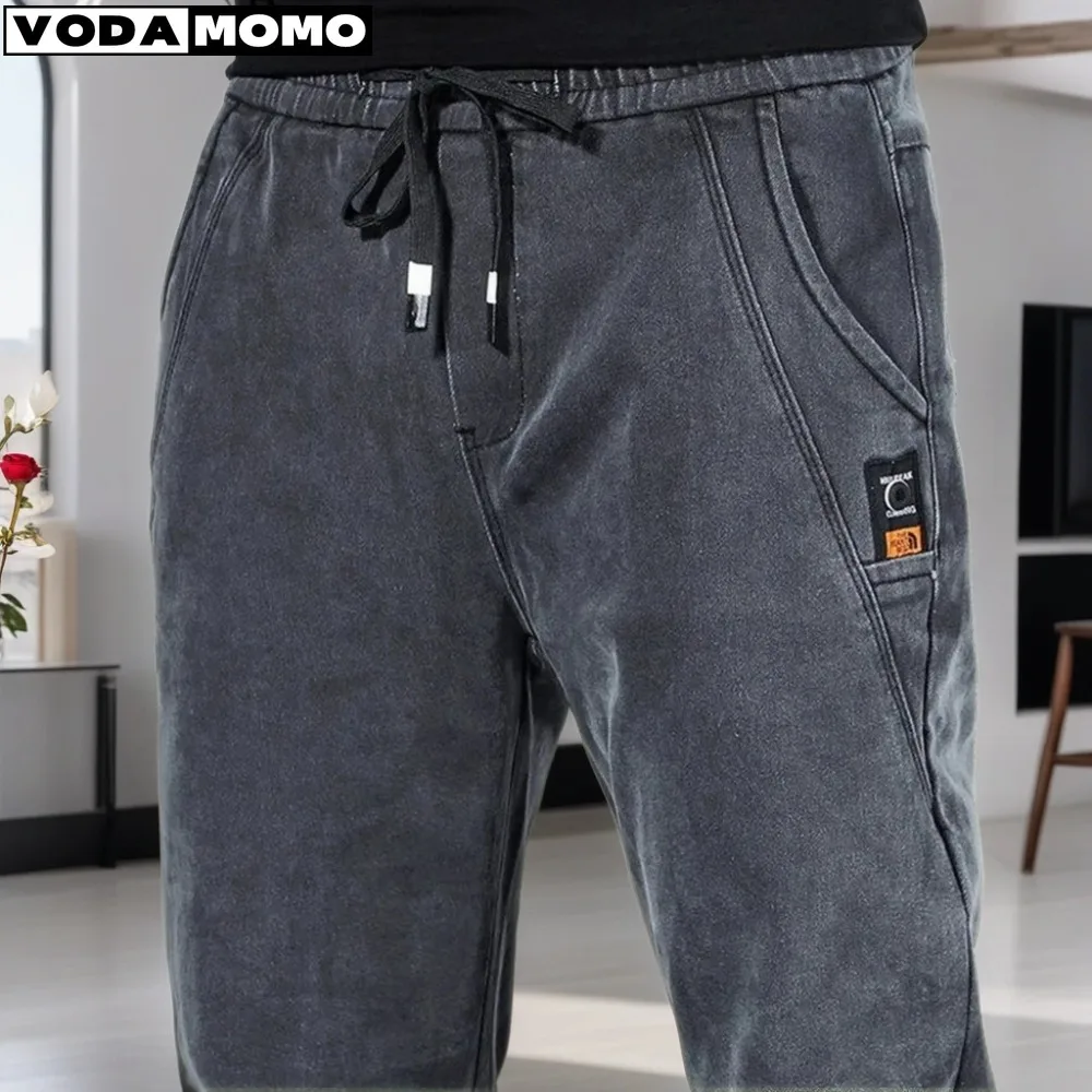 2024 New Hip Hop Jeans Pants Men Loose Joggers Denim Casual Sweatpants Korea Ankle Length Trousers Streetwear Male Clothes y2k