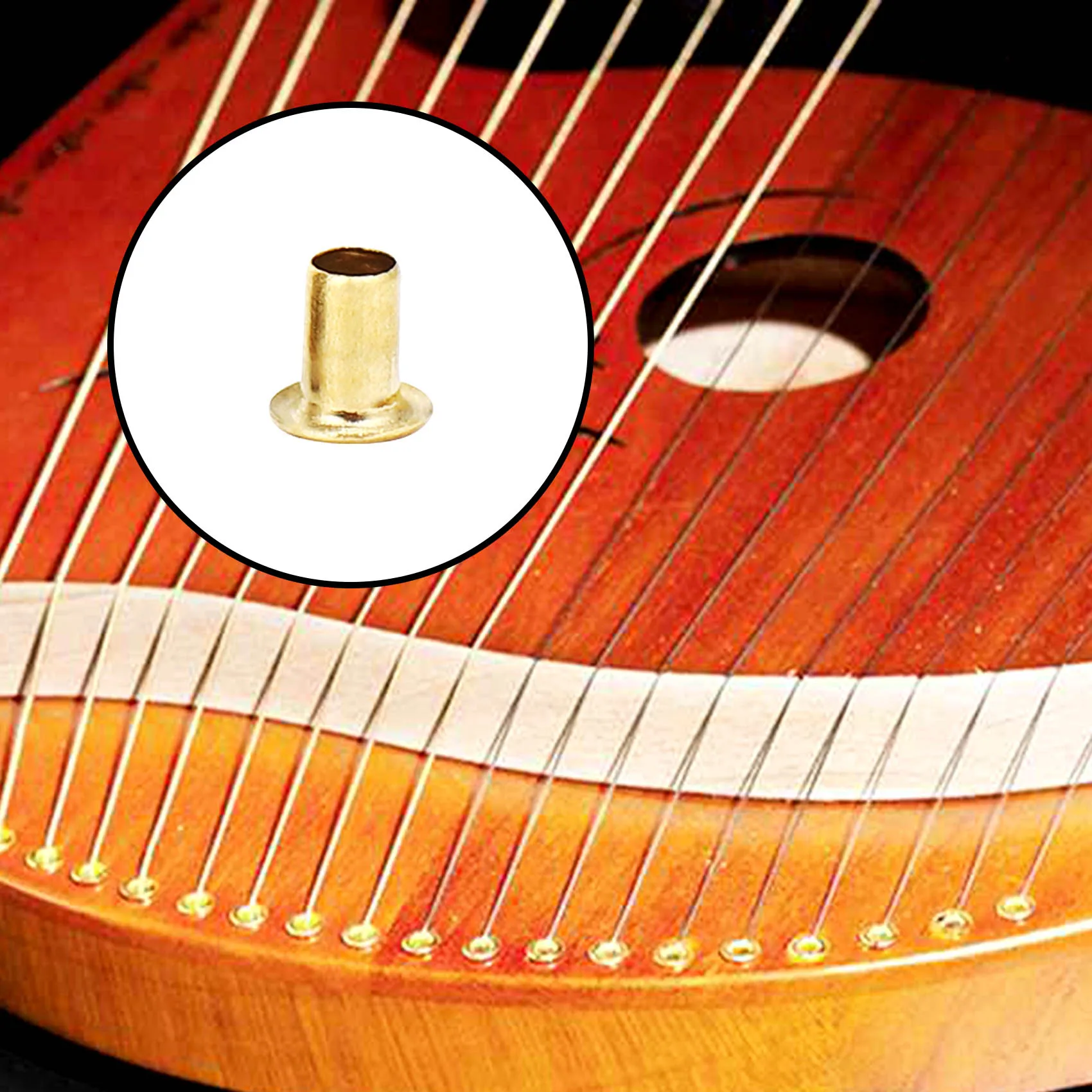 20 pçs lira harpa tuning pino unhas com 20 pçs rebites conjunto para lira harpa pequena harpa instrumento musical de cordas