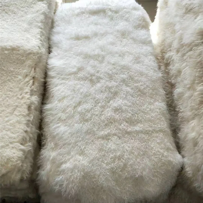 Wholesale Mongolian small Curly Lamb Fur plate Tibet Lamb Fur rugs custom size and colors