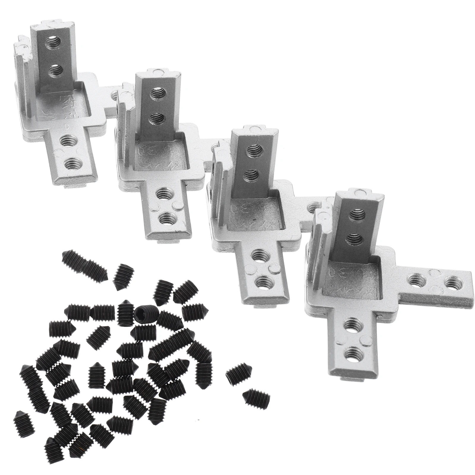 

4 Sets Corners Three-dimensional Connection Parts Bracket Connectors Slot Aluminum Profile
