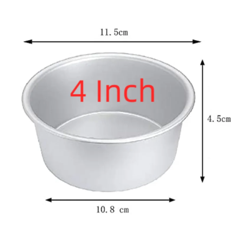 4 inch Small Round Cake Pans Aluminum Alloy Cupcake Baking Mould Mold With Removable Loose Bottom Cake Decorating Tools