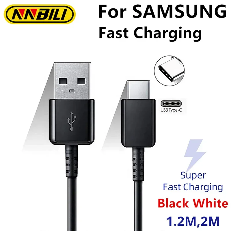 

Кабель NNBILI TYPE C 1,2 м, 2 м, линия быстрой зарядки данных для Samsung Galaxy S8 S9 S10 S21 Ultra Note 8 9 10 A54 A53 5G A71 A52 A21S