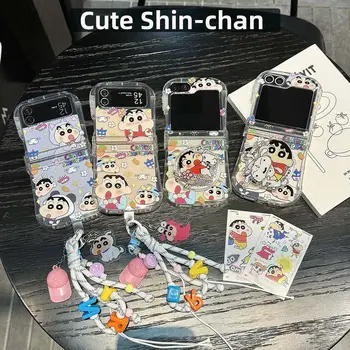 Malý, roztomilý magnetický stojánek na telefon Crayon Shin-Chan Samsung se šňůrkou pro Z Flip 7, Z Flip 6, Z Flip 4, Z Flip 5, Z Flip 3 6 nejlepší prodej Pouzdro na iPhone s pastelkou Shin Chan - №4