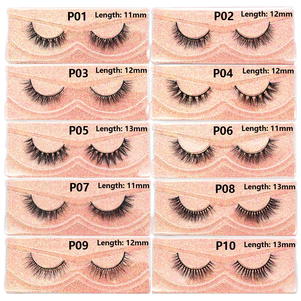 Real 3D Mink Eyelashes Fluffy Lightweight Eye Lashes Clusters Lashes Natural Wispy Short Fake Lashes Extension Soft Strip Lashes