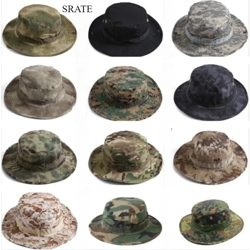 

Охотничий вентилятор, тактическая камуфляжная шляпа Boonie с круглыми полями, тренировочная солнцезащитная ветрозащитная шляпа для взрослых, уличная TMC