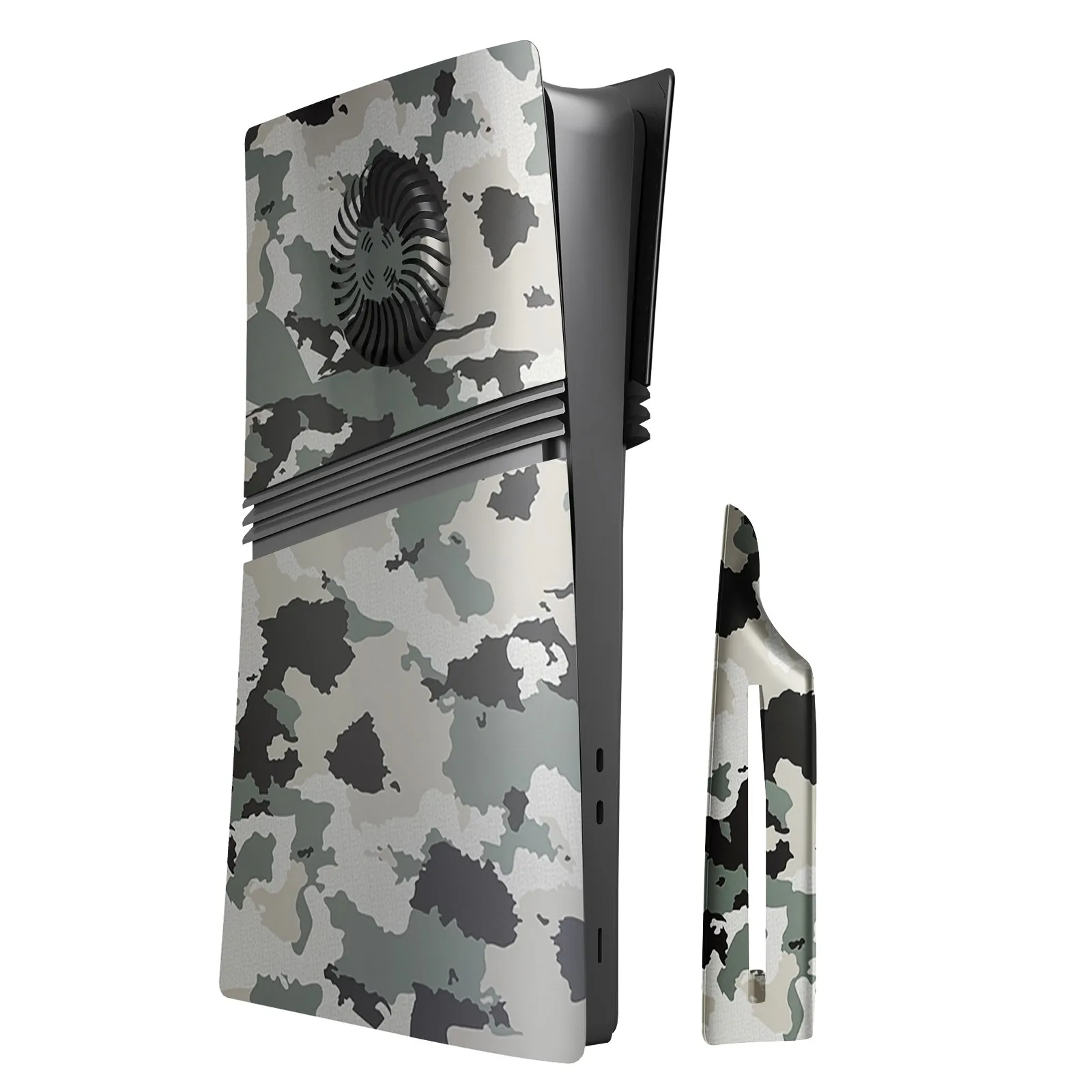 

For PS5 PRO Optical Drive Replacement Camouflage Color Protective Shell, For PS5 PRO Digital Console Ventilated Version Housing