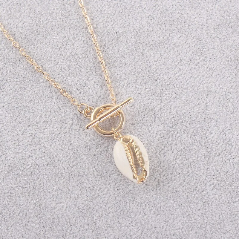 Korean Fashion Gold-plated Shell Pendant Necklace for Women Temperament Bohemian Jewelry Party Best Gift collares para mujer