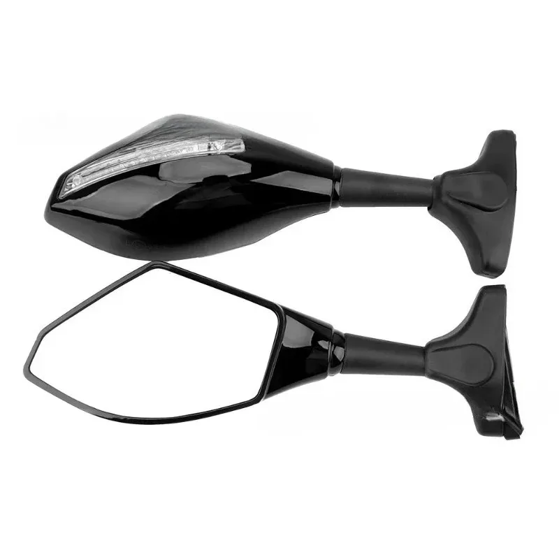 

Новинка 2025 года, 1 пара универсальных боковых зеркал заднего вида для мотоциклов с янтарными светодиодными индикаторами