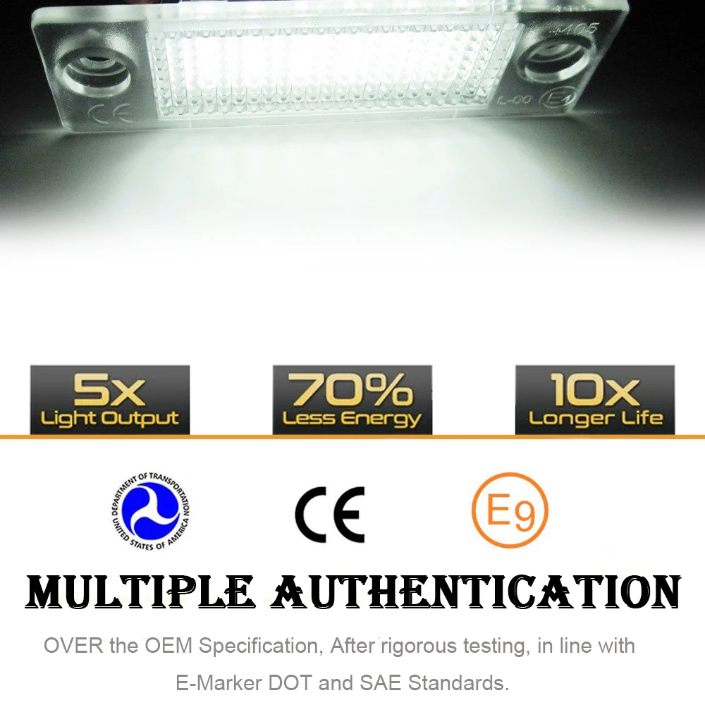 2x Canbus LED Tail License Number Plate Lights For VW Caddy Golf V Plus Passat B5 B6 Touran Jetta SyncroTransporter T5 Multivan view 3