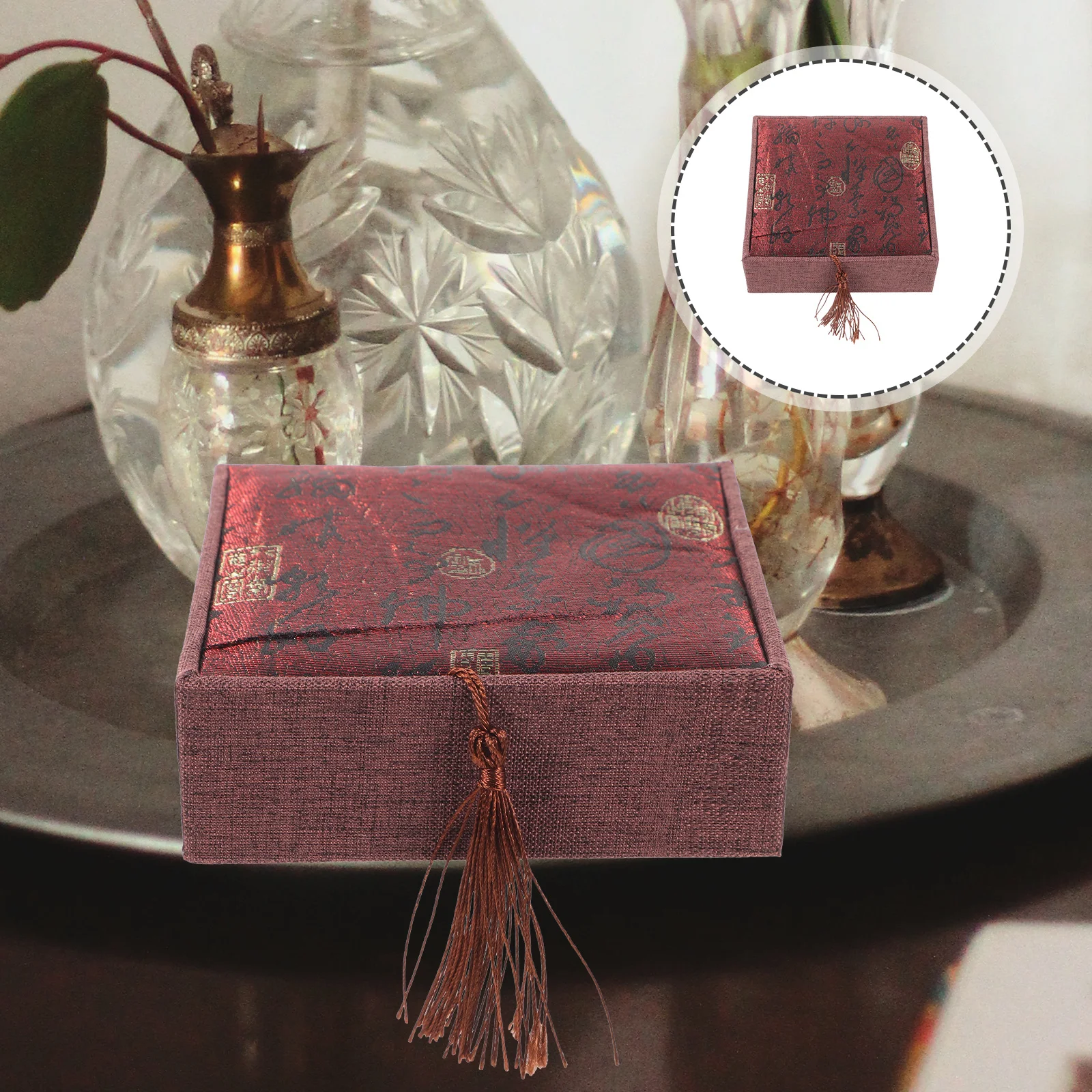 

Elegant Retro Jewelry Organizer Paperboard Cloth Jewelry Box for Rings Earrings Necklaces Small Trinket Storage and Display