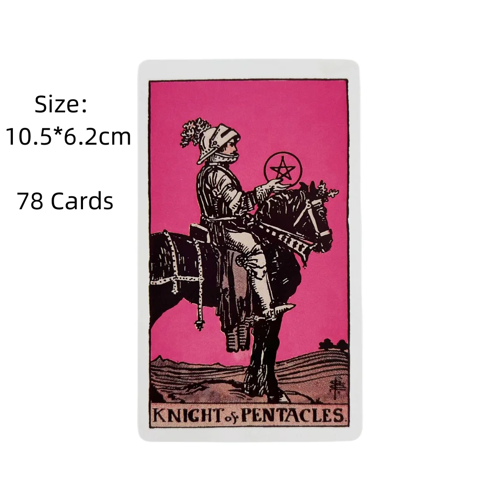 Pink Rider Tarot Cards for Beginners A 78 Deck Oracle English Visions Divination Edition Borad Playing Games