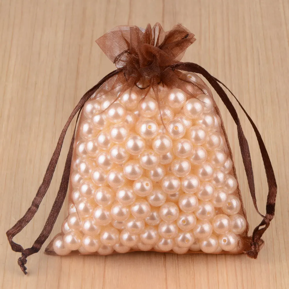 100 stücke 24 Farben Schmuck verpackung Tasche 5*7 7*9 9*12 10*15cm Organza Taschen Geschenk Aufbewahrung Hochzeit Kordel zug Beutel Großhandel