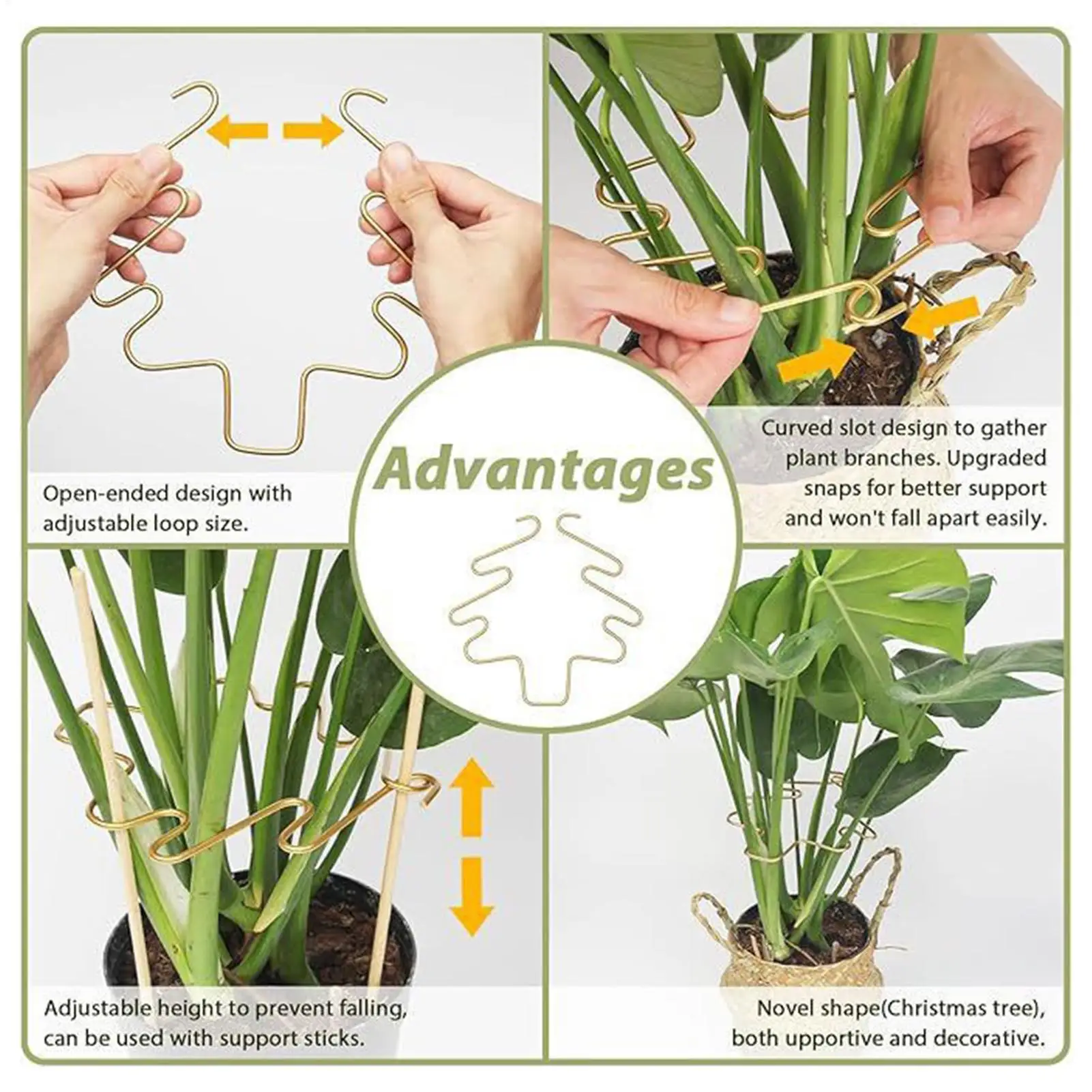 Monstera Support 6 Pieces Rustproof Aesthetic Holders Plant Accessories Indoor Stem Support For Climbing Houseplants Monstera